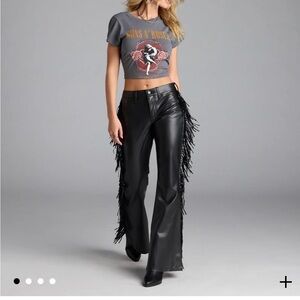 Spicing Things Up Mid-Rise Flare Fringe Pants